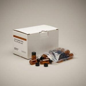 Amber Sample Vials, 10 mL — 72 per case, amber borosilicate glass