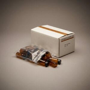 Amber Sample Vials, 20 mL — 72 per case, amber borosilicate glass