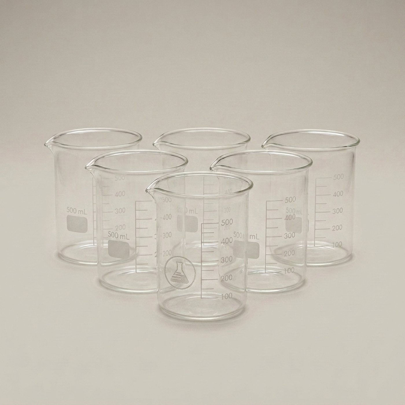 Griffin Beakers, 500 mL — 6 per pack, borosilicate glass