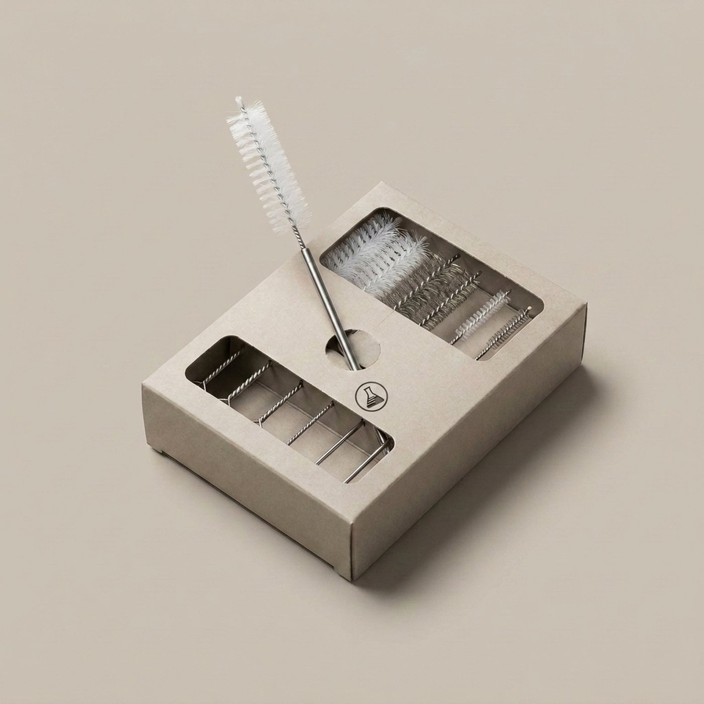 Instrument Cleaning Brush Set — 6 brushes, nylon/steel