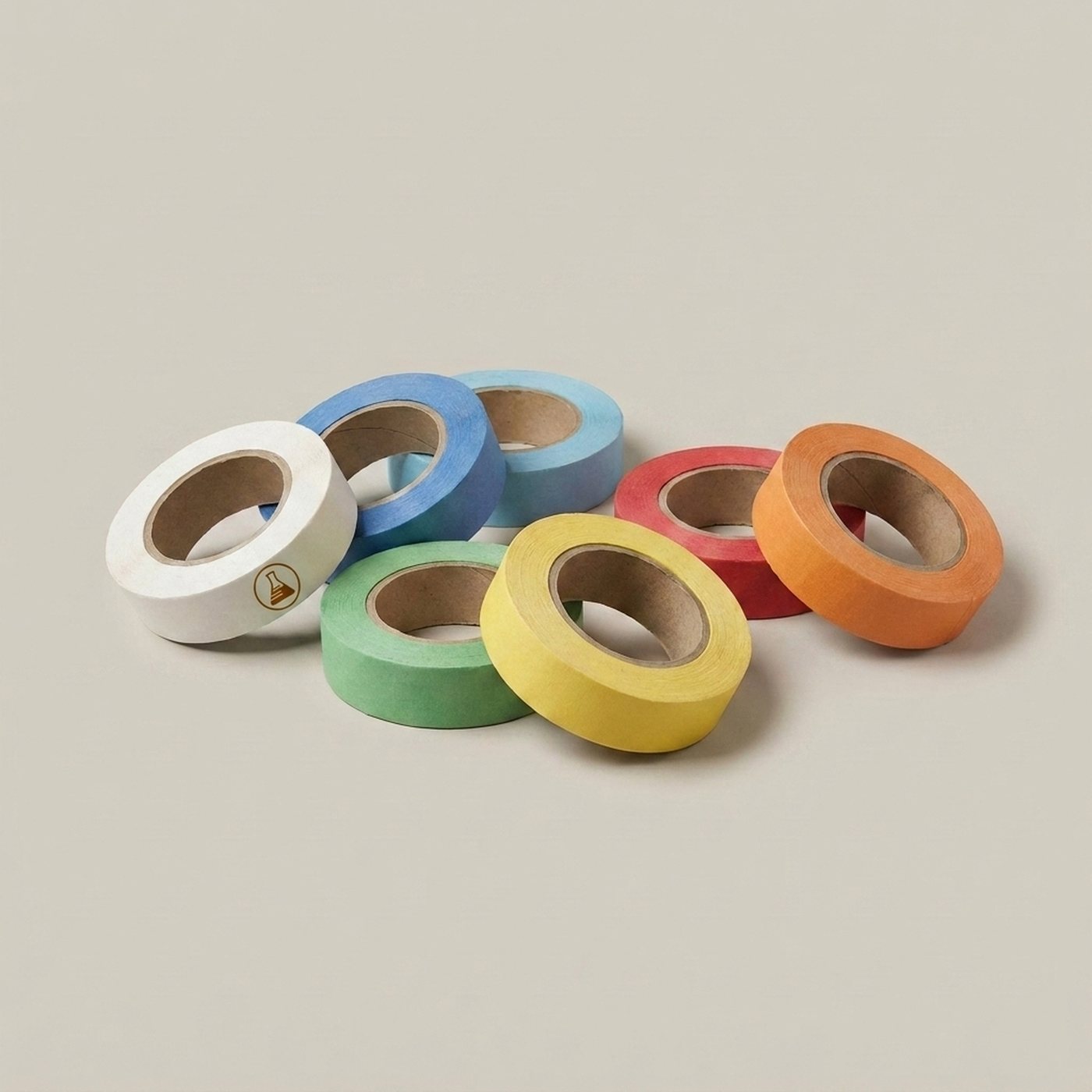 Labelling Tape, Assorted Colours — 6 rolls, paper